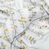 British Imported Mimosa Leafy Embroidered Imitation Dupioni - Detail | Mood Fabrics