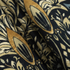 British Imported Indigo Floral Printed Cotton Canvas - Folded | Mood Fabrics
