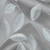 British Imported Graphite Foliage Satin-Faced Jacquard - Detail | Mood Fabrics