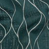 British Imported Emerald Leafy Silhouettes Polyester Jacquard - Detail | Mood Fabrics