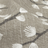 British Imported Silver Japanese Blooms Printed Cotton Canvas - Detail | Mood Fabrics