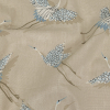 British Imported Linen Cranes Printed Cotton Canvas | Mood Fabrics