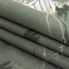 British Imported Olive Cranes Printed Cotton Canvas - Folded | Mood Fabrics