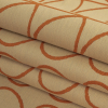 British Imported Orange Scaling Stems Drapery Jacquard - Folded | Mood Fabrics