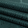 British Imported Peacock Geometric Chevron Recycled Polyester Jacquard - Folded | Mood Fabrics