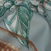 British Imported Stone Tropical Fruits and Foliage Printed Polyester Microvelvet - Detail | Mood Fabrics