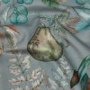 British Imported Stone Tropical Fruits and Foliage Printed Polyester Microvelvet | Mood Fabrics