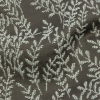 British Imported Grey Little Leaves Drapery Jacquard - Detail | Mood Fabrics