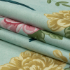 British Imported Aqua Birds in the Garden Printed Cotton Canvas - Folded | Mood Fabrics