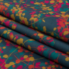 British Imported Rainbow Berry Vines Printed Polyester Velvet - Folded | Mood Fabrics