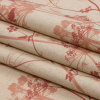 British Imported Terracotta Chervil Silhouettes Printed Cotton and Linen Canvas - Folded | Mood Fabrics