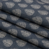 British Imported Indigo Leaves Printed Cotton Canvas - Folded | Mood Fabrics