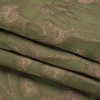 British Imported Olive Blurred Branches Metallic Drapery Jacquard - Folded | Mood Fabrics