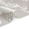 British Imported Dove Grey Scrolls and Leaves Printed Cotton Canvas - Detail | Mood Fabrics