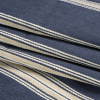 British Imported Indigo Striped Cotton and Polyester Drapery Twill - Folded | Mood Fabrics