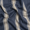 British Imported Indigo Striped Cotton and Polyester Drapery Twill | Mood Fabrics