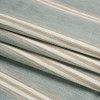 British Imported Seafoam Striped Cotton and Polyester Drapery Twill - Folded | Mood Fabrics