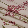 British Imported Cranberry Berry Stems Printed Cotton Canvas - Folded | Mood Fabrics