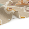 British Imported Terracotta Painted Diamonds Printed Cotton and Linen Canvas - Detail | Mood Fabrics