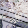 British Imported Pale Iris Peacocks in the Trees Printed Polyester Microvelvet - Folded | Mood Fabrics