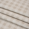 British Imported Almond Gingham Drapery Woven - Folded | Mood Fabrics