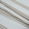 British Taupe Embroidered Stripes on a Cotton Woven - Folded | Mood Fabrics