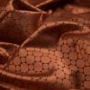British Orange Geometric Satin-Faced Jacquard - Detail | Mood Fabrics