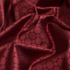 British Scarlet Geometric Satin-Faced Jacquard - Detail | Mood Fabrics