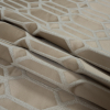 British Taupe Satin-Faced Woven with Raised Geometric Design - Folded | Mood Fabrics