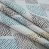 British Blue Geometric Printed Cotton Canvas - Folded | Mood Fabrics
