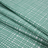 British Aqua Grid Printed Cotton Canvas - Folded | Mood Fabrics