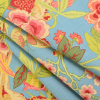 Sky Blue, Pink and Green Vintage Floral Cotton Canvas - Folded | Mood Fabrics