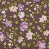 Brown Retro Floral Cotton Print - Detail | Mood Fabrics