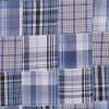 Blue & White Multi-Colored Patchwork Cotton Madras - Detail | Mood Fabrics