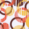White/Mustard/Brown/Cayenne Circualr Geometric Cotton Jersey Knit - Detail | Mood Fabrics