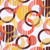 White/Mustard/Brown/Cayenne Circualr Geometric Cotton Jersey Knit | Mood Fabrics