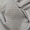 True Navy and Metallic Gold Striped Cotton Tweed - Detail | Mood Fabrics