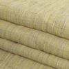 Pale Lemon, Ivory and Beige Striated Crinkled Linen and Polyester Double Cloth - Folded | Mood Fabrics
