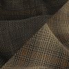 Beige, Brown, and Orange Plaid and Striped Lightweight Rayon and Cotton Double Cloth Suiting - Detail | Mood Fabrics