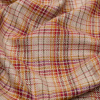 Chocolate Lab and Pompeian Red Plaid Linen Tweed - Detail | Mood Fabrics