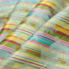 French Multi-Color Striped Paisley Polyester Woven - Folded | Mood Fabrics