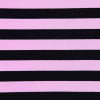 Pink and Black Striped Poly Jersey | Mood Fabrics