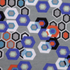 Gray Multicolor Geometric Poly Jersey Print | Mood Fabrics