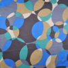 Browns and Blues Geometric Silk Charmeuse | Mood Fabrics