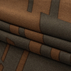 Brown and Charcoal Geometric Stretch Silk Satin - Folded | Mood Fabrics