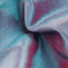 Iridescent Sky Blue and Magenta Silk Shantung - Detail | Mood Fabrics