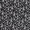 Cream Boiled Wool Woven with Bonded Black Lace Detailing | Mood Fabrics