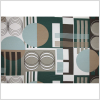 Stone/Off-White/Emerald/Cement Geometric Jersey Prints - Full | Mood Fabrics