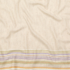 Italian Almond Milk Wool Woven Panel with Multicolored Stripes | Mood Fabrics