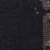 Black and Metallic Silver Floral Border Wool Coating - Detail | Mood Fabrics